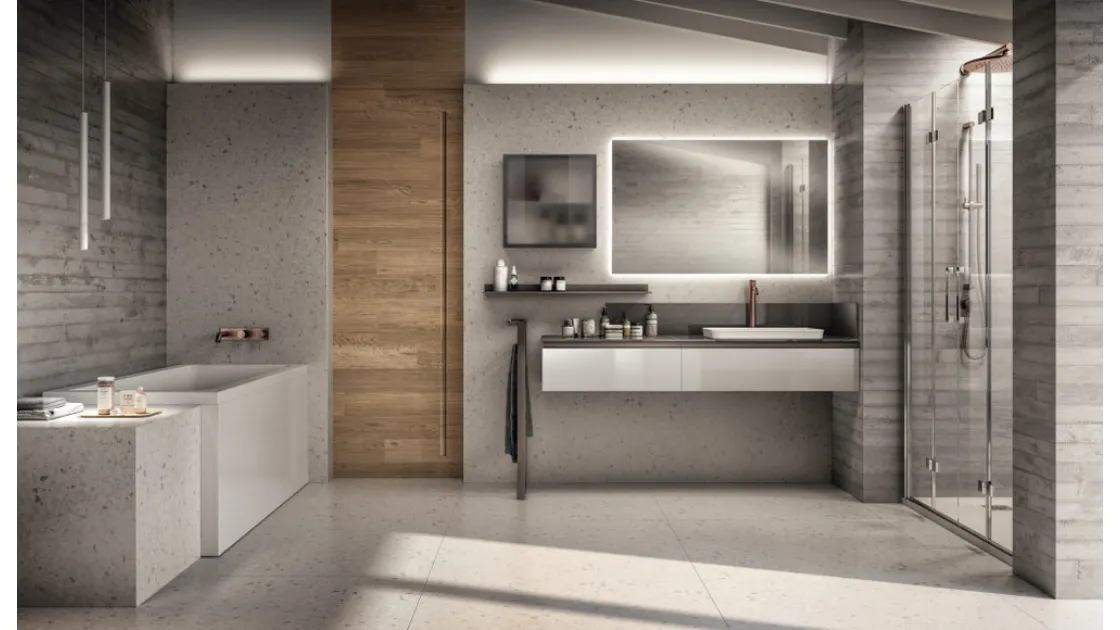 Mobile da Bagno Tratto Laccato Lucido Bianco Prestige di Scavolini Bathrooms