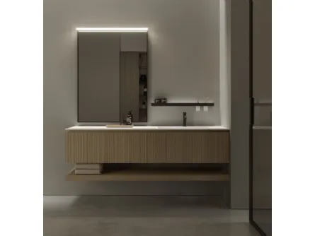 Mobile da Bagno sospeso in rovere Via Condotti 03 di Ideagroup