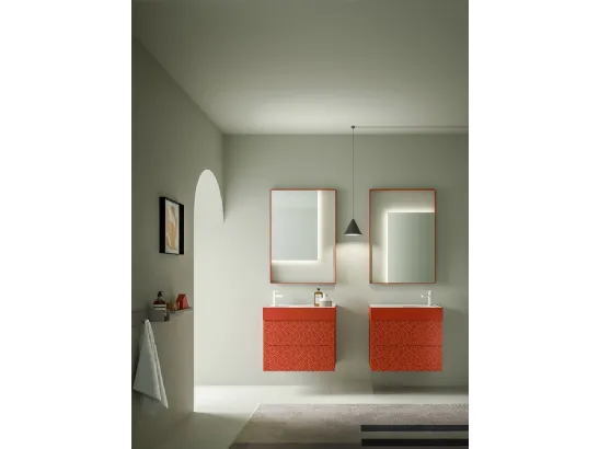 Mobile da Bagno in laccato opaco con serigrafia Vintage 09 Coral Vibes di Ardeco