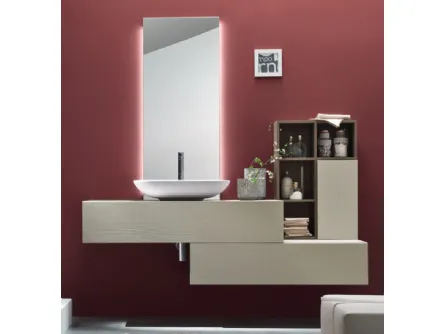 Mobile da Bagno sospeso in melaminico Olmo Corda Wind 42 di Ardeco