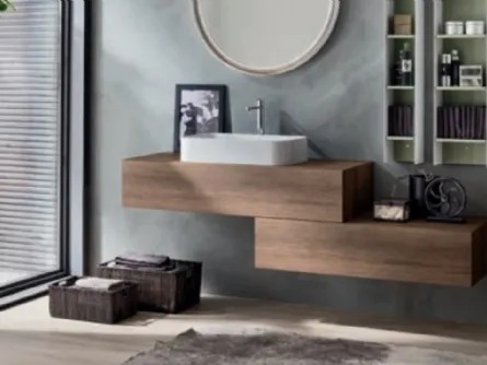 Mobile da Bagno sospeso in melaminico Nodato Miele Wind 50 di Ardeco