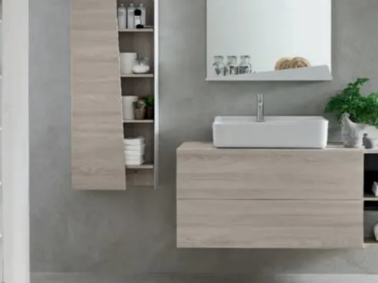 Mobile da Bagno sospeso in melaminico Olmo Juta Wind 52 di Ardeco