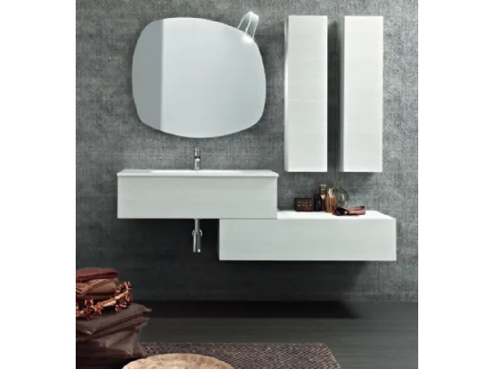 Mobile da Bagno sospeso in melaminico Olmo Gesso Wind 56 di Ardeco