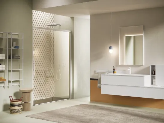 Mobile da Bagno sospeso Yang 10 in laccato Bianco opaco di Ardeco