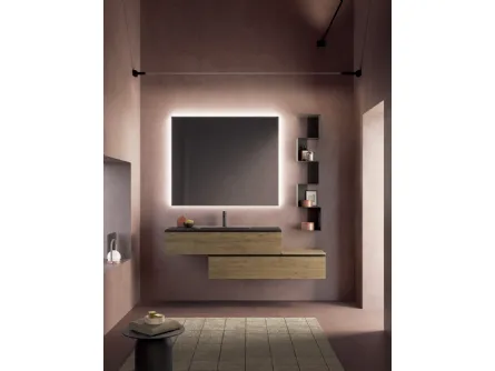 Mobile da Bagno Yang 11 in melaminico Nodato Miele di Ardeco