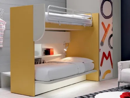Cameretta in laccato opaco Alpha Letto a Castello F020 di Doimo Cityline