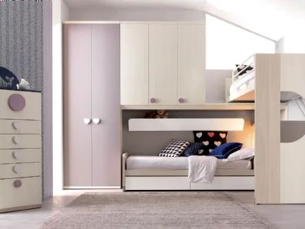 Cameretta angolare in melaminico Alpha Letto a Soppalco E040 di Doimo Cityline