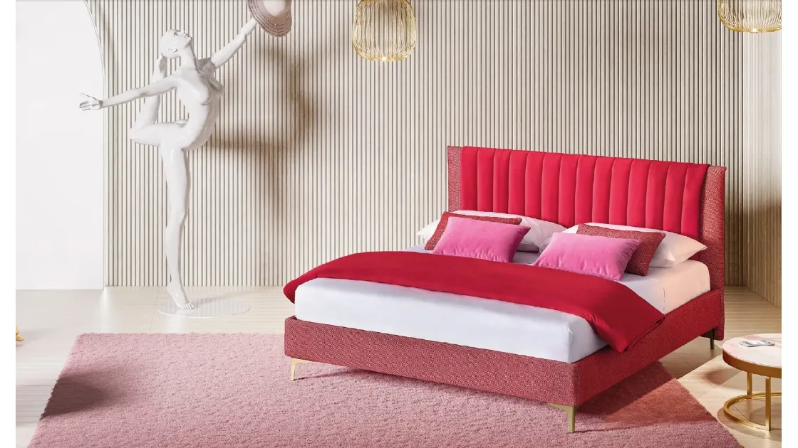 Letto in tessuto con testiera trapuntata Phlox di Le Comfort