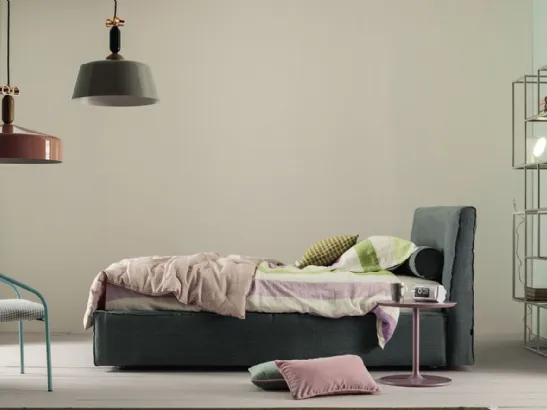 Letto Singolo in tessuto con testiera Ada di Twils