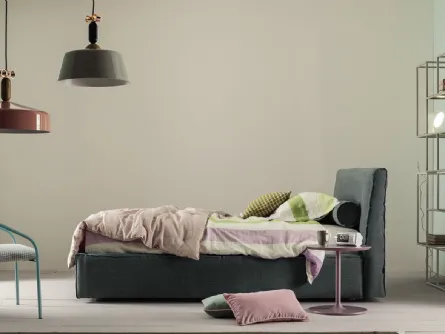 Letto Singolo in tessuto con testiera Ada di Twils