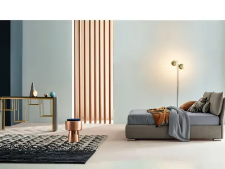 Letto con testiera in tessuto imbottito Soul di Twils