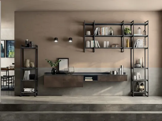 Libreria Living Liberamente sistema Metro di Scavolini