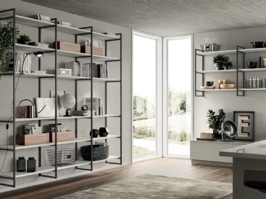 Libreria Living Sax sistema Metro di Scavolini