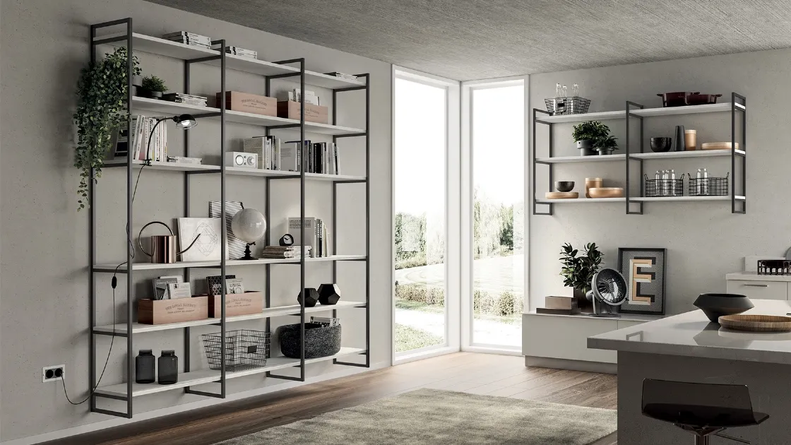 Libreria Living Sax sistema Metro di Scavolini