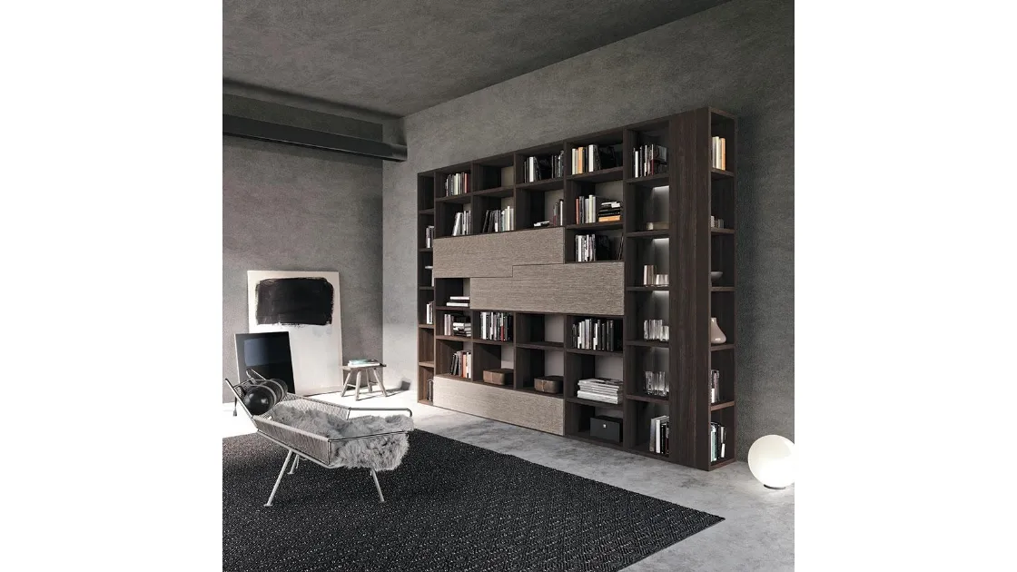 Libreria Horizon 944 in legno e laminato di Mobilgam