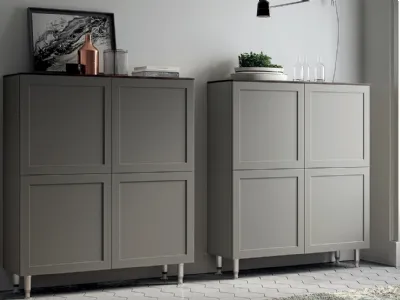 Madia Living Carattere 07 in laccato opaco Grigio Titanio di Scavolini