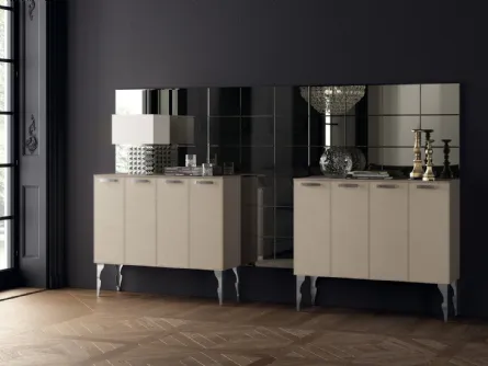 Madia Living Exclusiva alta in Pelle Grigio Perla di Scavolini