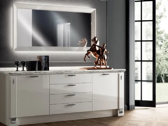 Madia Living Exclusiva in laccato Lucido Grigio Chiaro di Scavolini