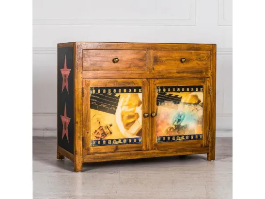 Madia Hollywood 02 in legno massello con stampa di Stones