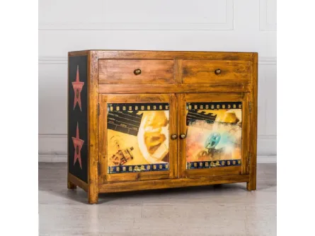Madia Hollywood 02 in legno massello con stampa di Stones