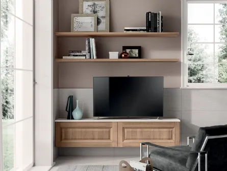 Parete Attrezzata Living Easy in Rovere Atzeco di Scavolini