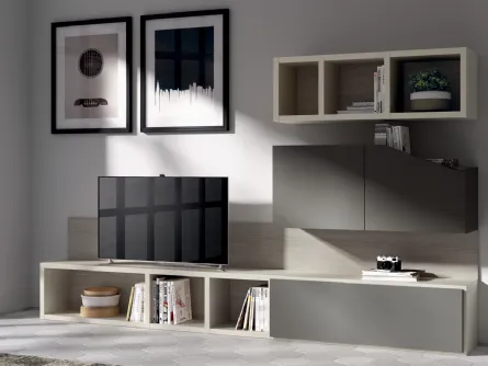 Parete Attrezzata Living Flux in decorativo Olmo Jaipur di Scavolini