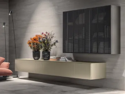 Parete Attrezzata Living Libra 02 in laccato Perlage di Scavolini