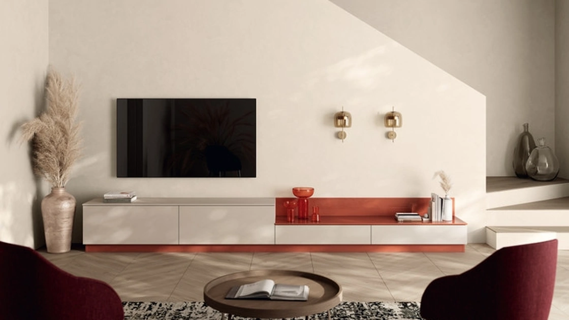 Parete Attrezzata Living Moda 02 in decorativo Canapa di Scavolini