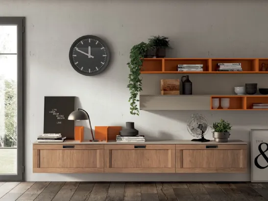 Parete Attrezzata Living Sax in Rovere Land di Scavolini