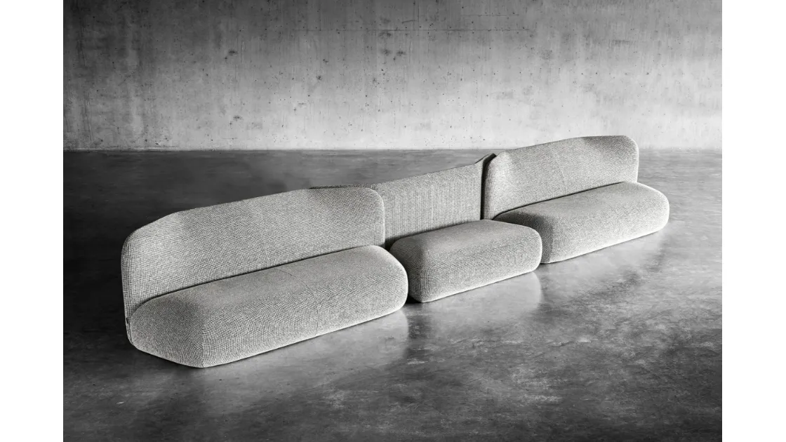 Divano lineare di design Botera Sofa in tessuto di Miniforms