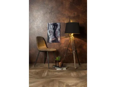 Sedia Brigitte in ecopelle con gambe in metallo di Stones
