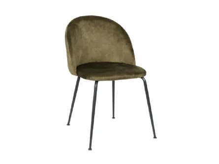 Sedia Calypso in velluto con gambe in metallo di Stones