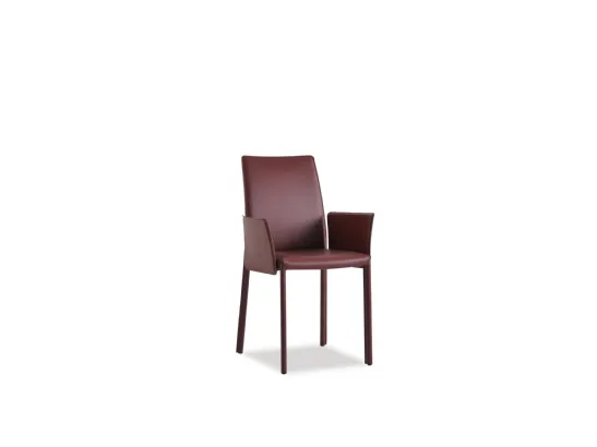 Sedia fissa in cuoio rosso moderna Giselle di Sedie Brianza