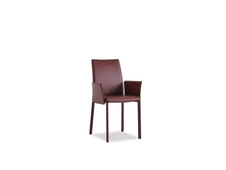 Sedia fissa in cuoio rosso moderna Giselle di Sedie Brianza