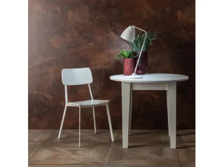 Sedia Woody in legno laccato bianco e metallo di Stones