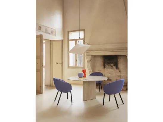 Tavolo Albio in marmo travertino di Miniforms