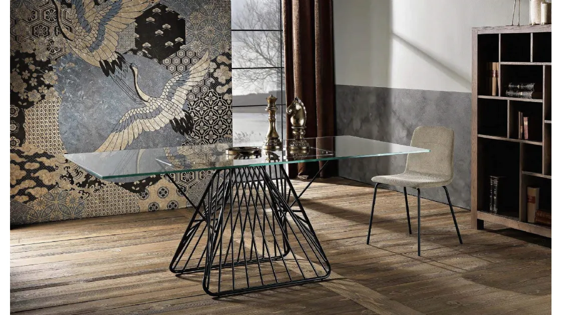 Tavolo fisso Filo in vetro trasparente di MaxHome