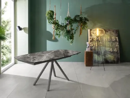 Tavolo allungabile con top in ceramica su vetro Kyoto Four 02 di Stones