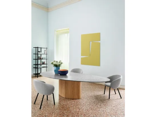 Tavolo Monoplauto con top in Marmo di Miniforms