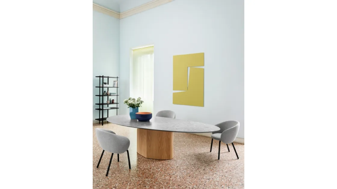 Tavolo Monoplauto con top in Marmo di Miniforms