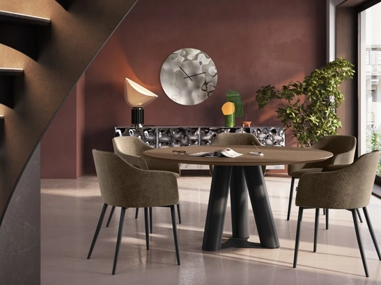 Tavolo rotondo in legno Singapore di Scavolini