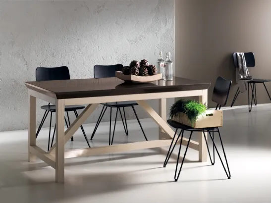 Tavolo Social Floating in legno con top verniciato di Scavolini