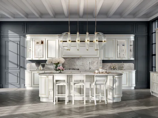 Cucina Classica Baltimora Bianco ed Oro di Scavolini