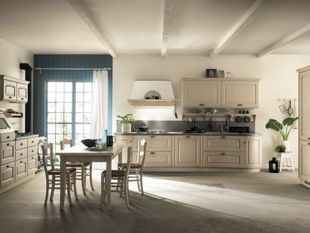Cucina Classica ad angolo Madeleine 01 in Frassino Bianco di Scavolini