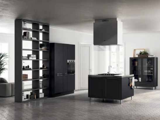 Cucina Moderna Carattere in Nero Ardesia di Scavolini