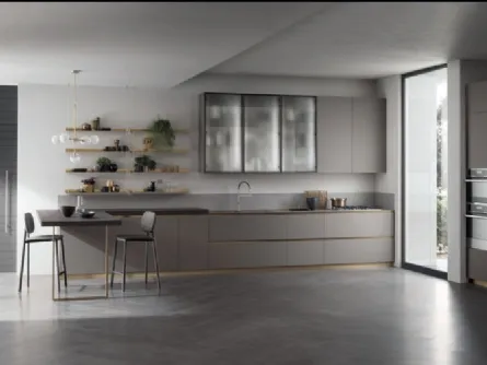 Cucina Moderna con penisola DeLinea Grigio Londra di Scavolini