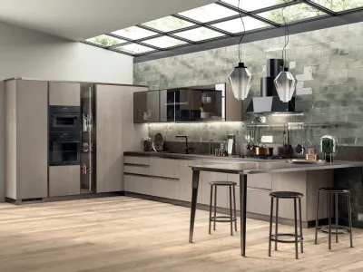 Cucina Moderna Diesel Open Workshop 01 in Rovere Gessato di Scavolini