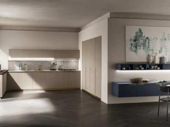 Cucina Moderna Mia in Biomalta Argilla Dehli e Blu Moon di Scavolini