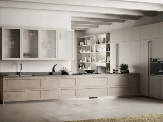Cucina Carattere in Frassino Arena e laccato Tortora di Scavolini
