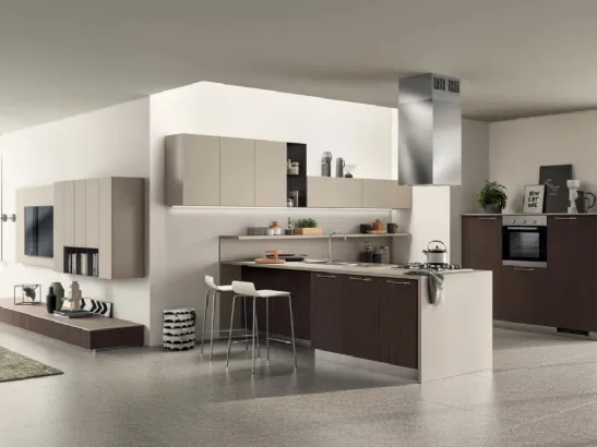 Cucina Sax Visone e Noce Fashion di Scavolini
